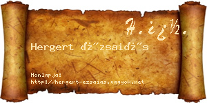 Hergert Ézsaiás névjegykártya